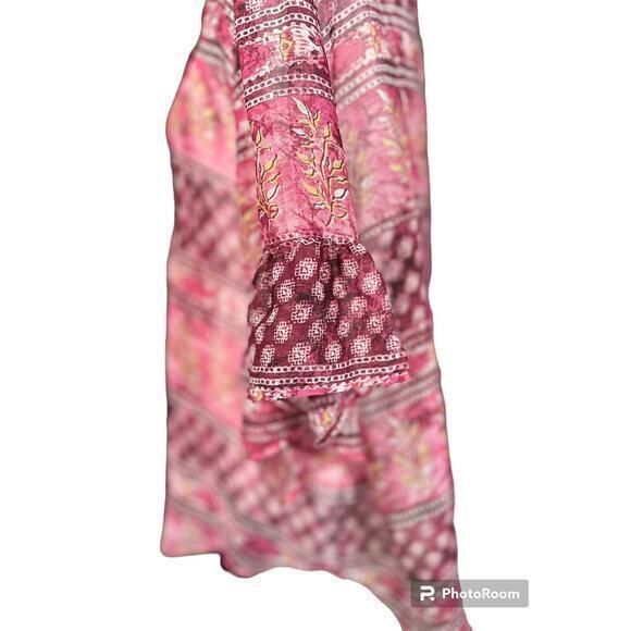 Style & Co Petite | Go Global Polynesian Blouse | Red | Size PL - Picture 5 of 8